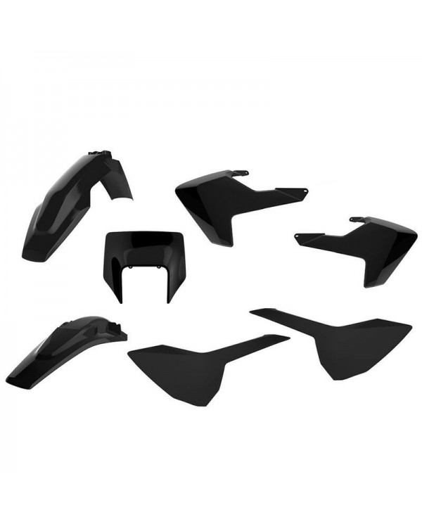 KIT PLÁSTICOS POLISPORT HUSQVARNA TE/FE (17-19) Negro + PORTAFAROS
