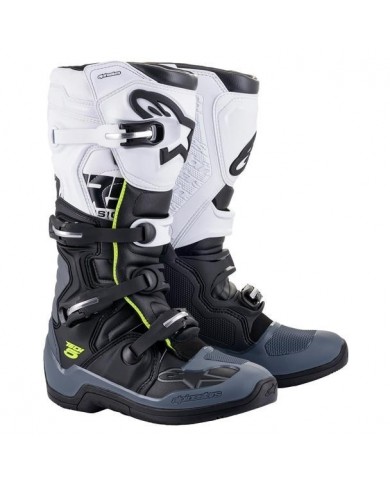 Botas Alpinestar Tech 5 Negro Gris Oscuro White Botas Alpinestar Tech 5 Negro Gris Oscuro White