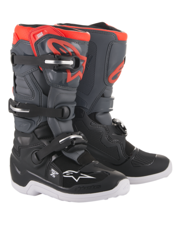 Botas Alpinestar para Jovenes Tech 7S Gris claro Gris oscuro rojo flour