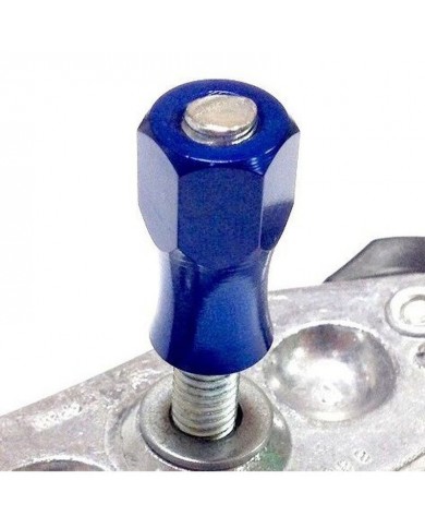 Tuerca Aluminio Larga Agarre Cubierta Azul