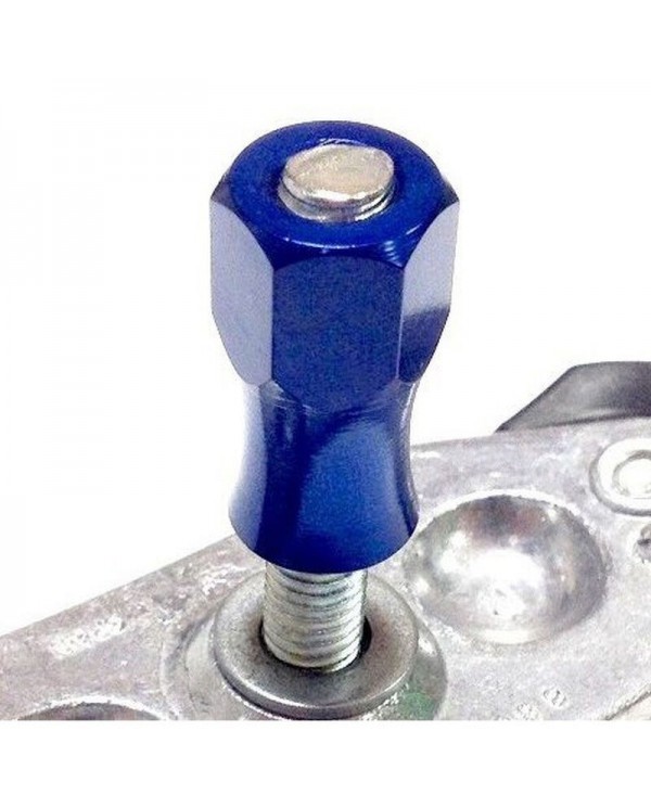 Tuerca Aluminio Larga Agarre Cubierta Azul