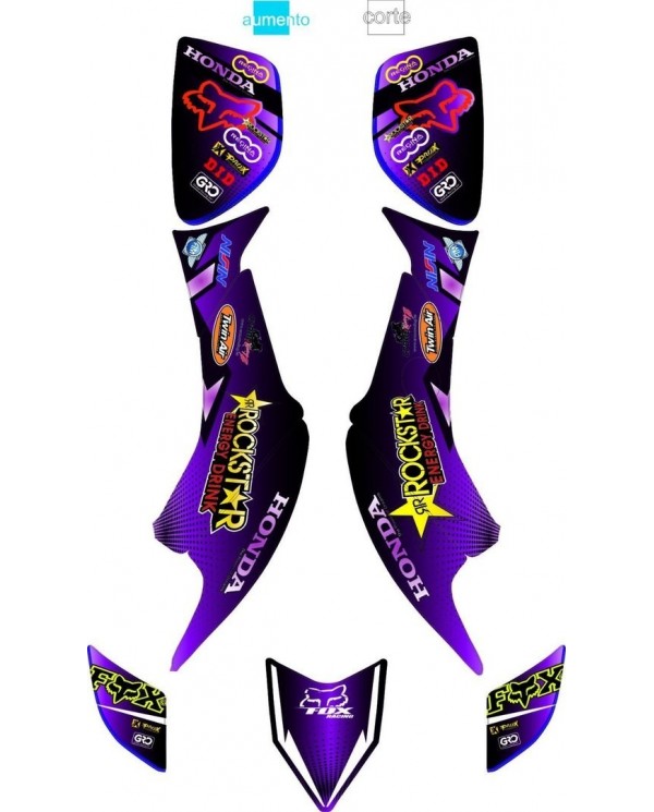 KIT ADHESIVO ROCKSTAR VIOLETA HONDA TRX 400 04-07