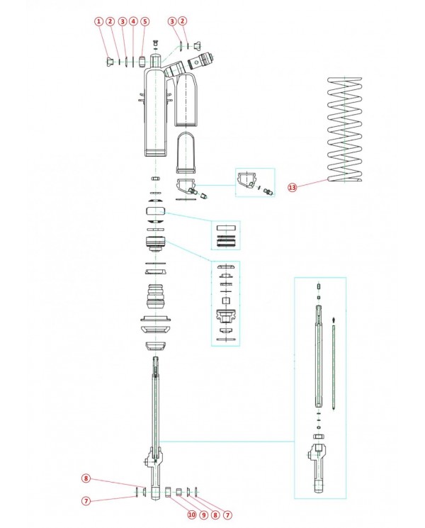 Ref: 13 SPRING SHOCK ABSORBER 46 mm 50n SUSPENSION KAYABA ENDURO