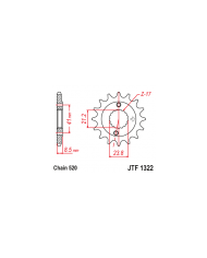 Piñon trx 400 99-04 (15 serie)