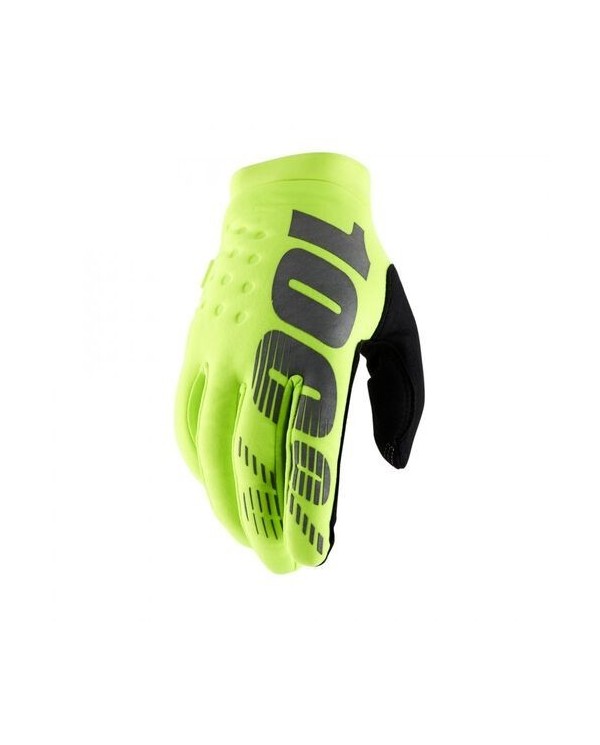 Guantes 100% Brisker Amarillo Fluor /Negro