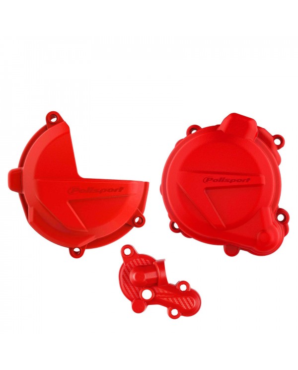 Protector Tapa Embrague+Encendido+Bomba de Agua Polisport Beta RR 250/300 2T 18-23 Rojo