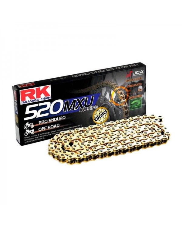 Cadena RK GB520MXU con 118 eslabones oro