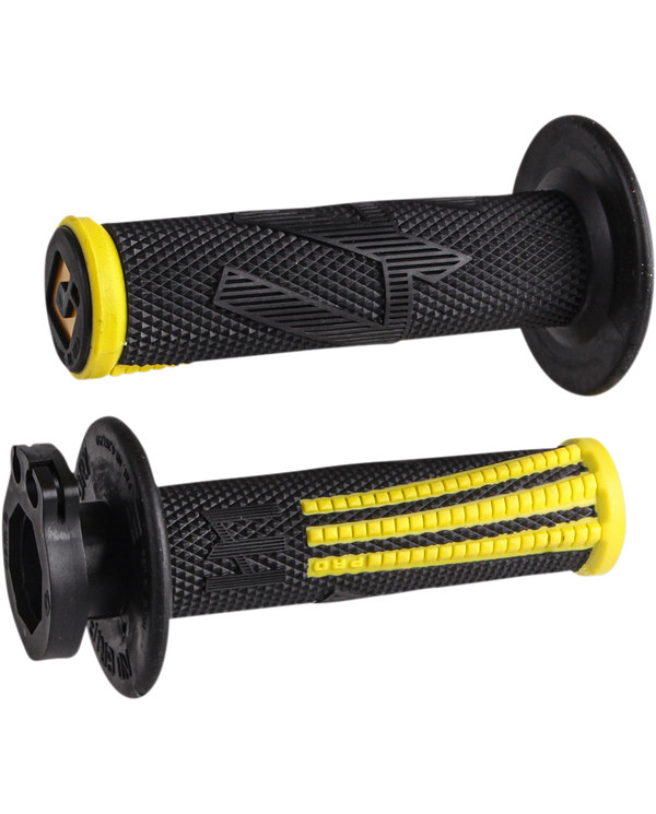 Puños ODI MX Pro Lock On V2 Emig 2/4 T Negro/Amarillo