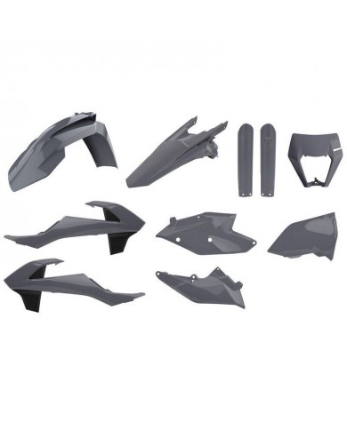 FULL KIT DE PLASTICOS POLISPORT KTM EXC / EXC-F (2017-2019) GRIS,90889