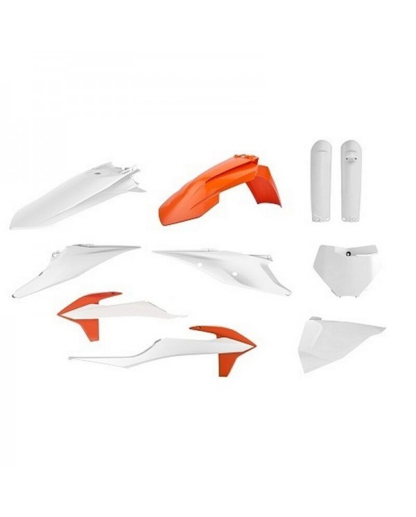 Full Kit Plásticos Polisport KTM SX/SX-F 19-22 Blanco/Naranja