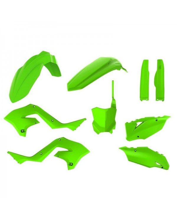 Kit Plásticos Polisport Restyling Kawasaki KX 125/250 03-08 Look KX 450 22 Verde Lima,90936