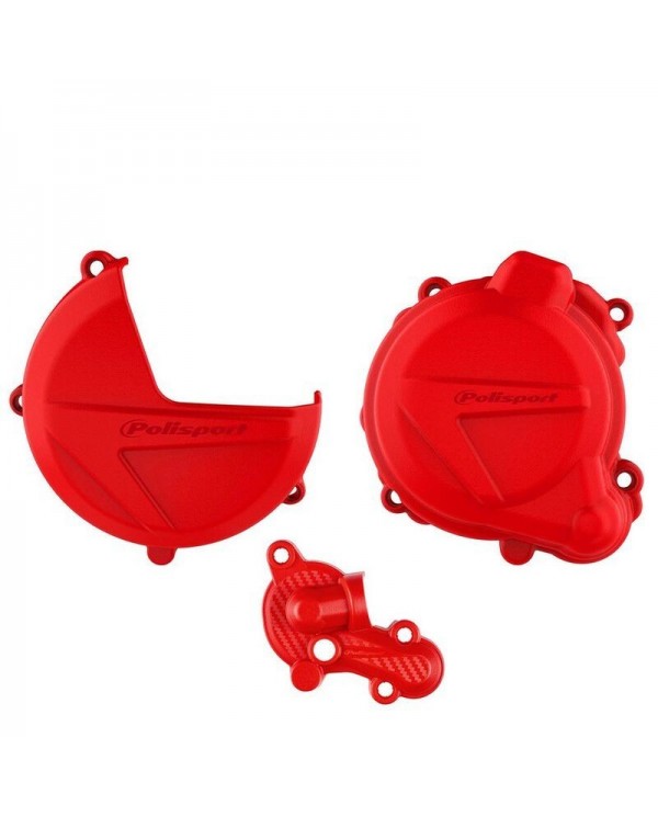 Protector Tapa Embrague+Encendido+Bomba de Agua Polisport Beta RR 250/300 2T 13-17 Rojo