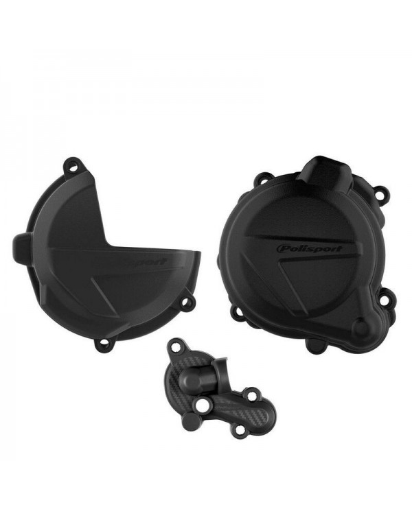 Protector Tapa Embrague+Encendido+Bomba de Agua Polisport Beta RR 250/300 2T 18-23 Negro