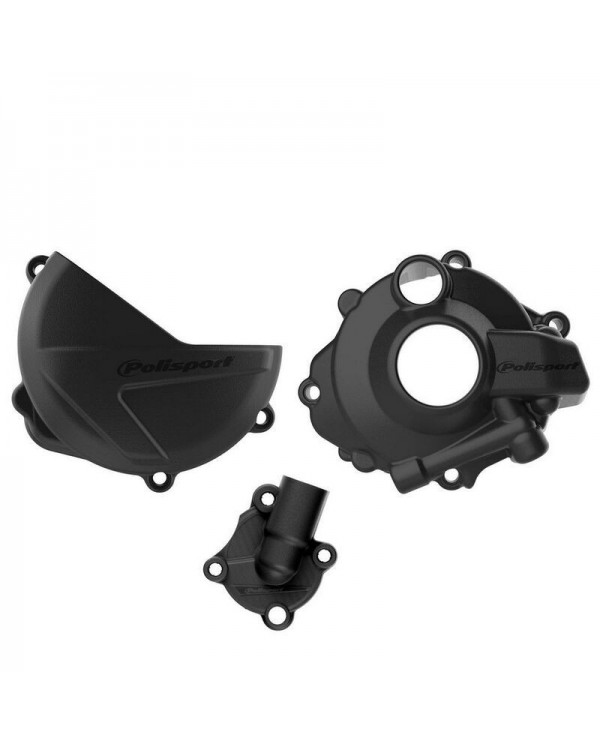 Protector Tapa Embrague+Encendido+Bomba de Agua Polisport Honda CRF 250 R 18-23 Negro Protector Tapa Embrague+Encendido+Bomba de Agua Polisport Honda CRF 250 R 18-23 Negro