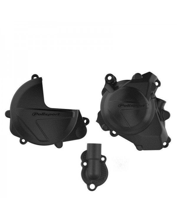 Protector Tapa Embrague+Encendido+Bomba de Agua Polisport Honda CRF 450 R 17-23 Negro Protector Tapa Embrague+Encendido+Bomba de Agua Polisport Honda CRF 450 R 17-23 Negro