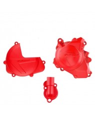 Protector Tapa Embrague+Encendido+Bomba de Agua Polisport Honda CRF 450 R 17-23 Rojo Protector Tapa Embrague+Encendido+Bomba de Agua Polisport Honda CRF 450 R 17-23 Rojo