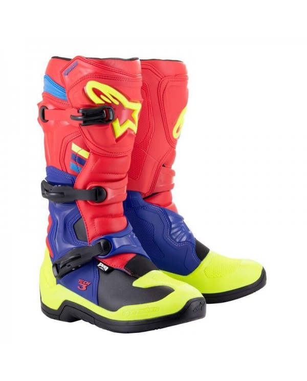 Botas Alpinestars Tech 3 Rojo/Azul/Amarillo