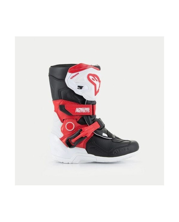 Botas PeeWee Alpinestars Tech 3S Negro/Blanco/Rojo