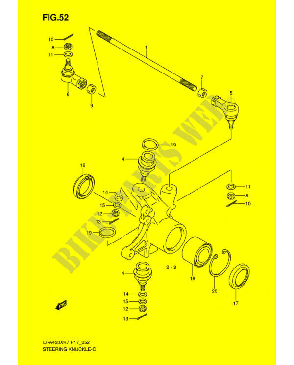 tope biela izquierda n 6 suzuki kingquad 450-500-700-750