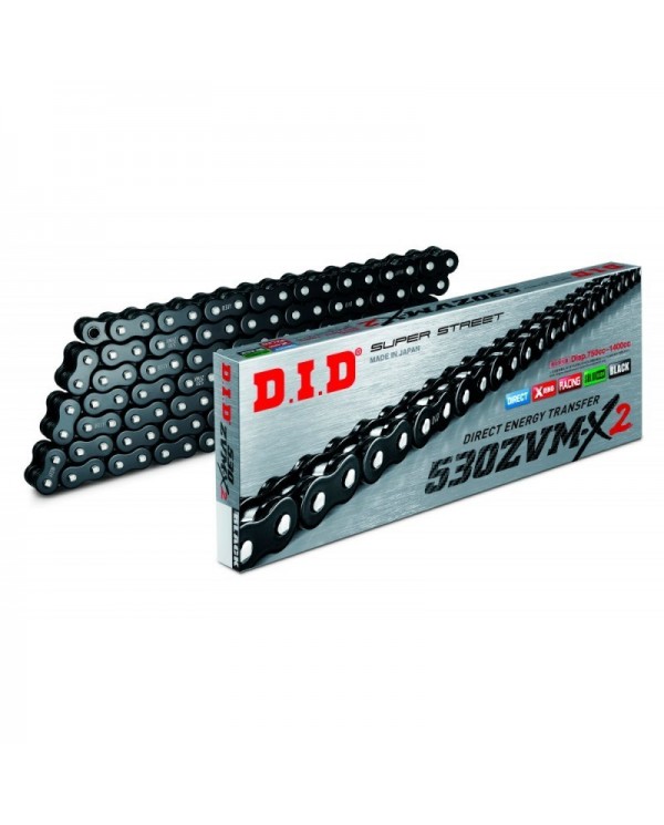 CADENA SUPERREFORZADA CON RETENES DID 530ZVM-X2 NEGRA