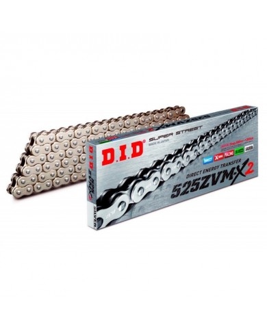 CADENA DID 525 ZVM-X2 CON X-RING PLATA