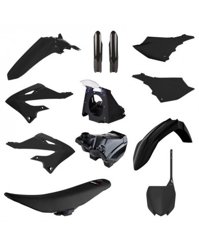 Kit Plásticos Polisport MX Restyling Yamaha YZ 125/250 02-21 Look 22 Negro