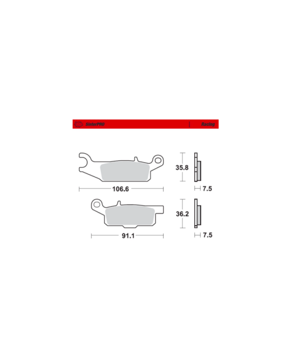 Pastillas de freno delantero derecho RACING  MOTOMASTER  YFM 250 RAPTOR YFM 550 700 GRIZZLY
