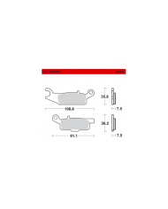 Pastillas de freno delantero derecho RACING  MOTOMASTER  YFM 250 RAPTOR YFM 550 700 GRIZZLY