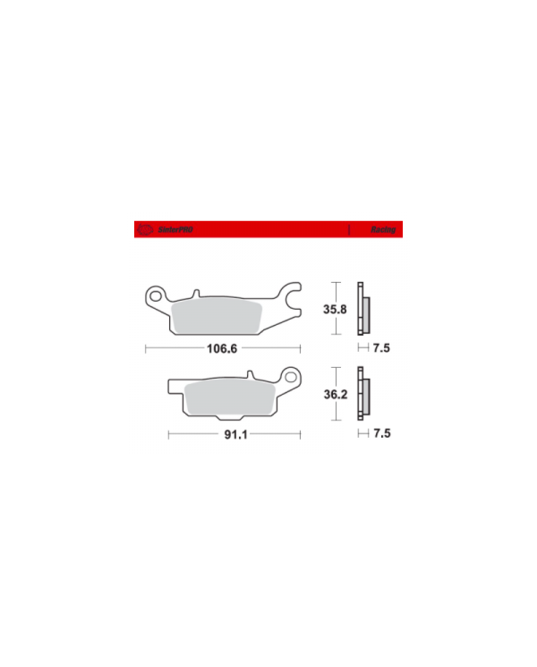 Pastillas de freno delantero izquierdo RACING  MOTOMASTER sinterizadas YFM 250 RAPTOR GRIZZLY
