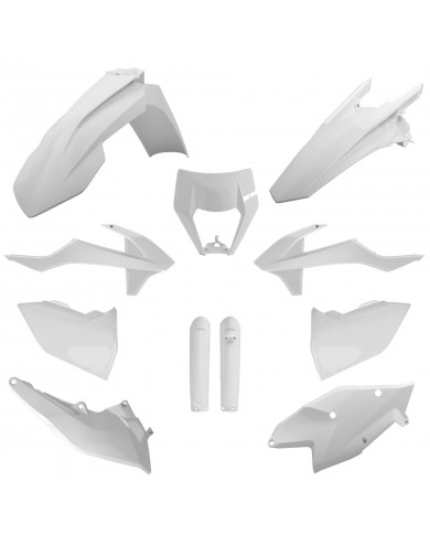 FULL Kit Plásticos Polisport KTM EXC/EXC-F 17-19 Blanco