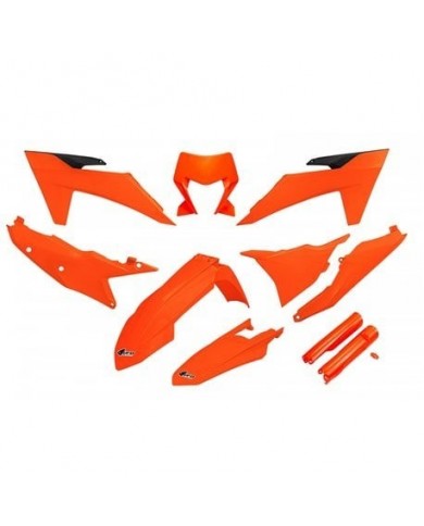 KTKIT530F@FFLU,Full Kit Plásticos Ufo Ktm Exc-f 250 (2024-2025) Color Neon Naranja