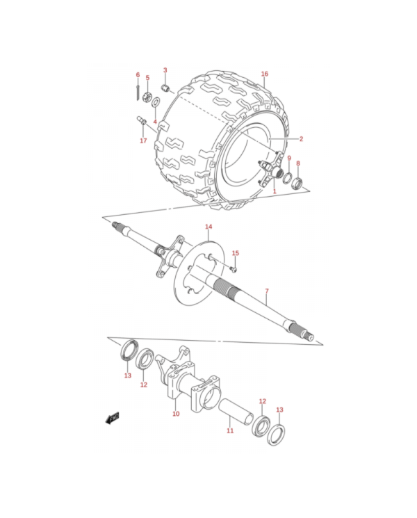 Buje original Suzuki LTZ 400 (n9 K4 / n10 K5 K6 K7)
