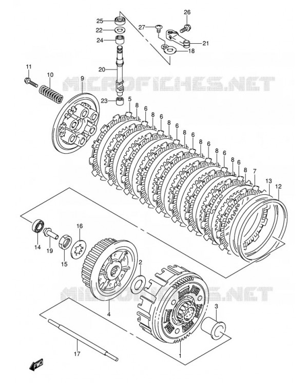 kit discos embrague   ltz 400 06