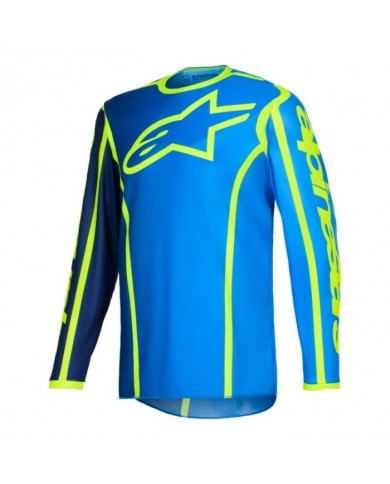 Camiseta Alpinestars Fluid Apex Color Azul / Amarillo Fluor Camiseta Alpinestars Fluid Apex Color Azul / Amarillo Fluor
