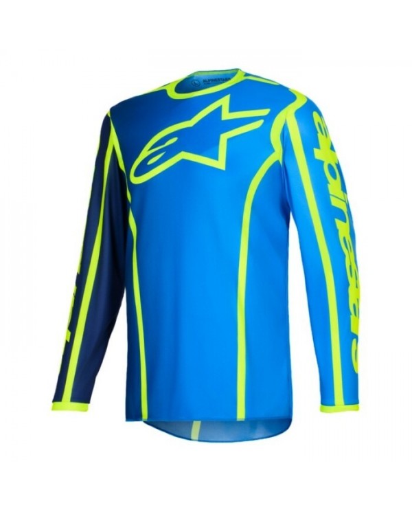 Camiseta Alpinestars Fluid Apex Color Azul / Amarillo Fluor