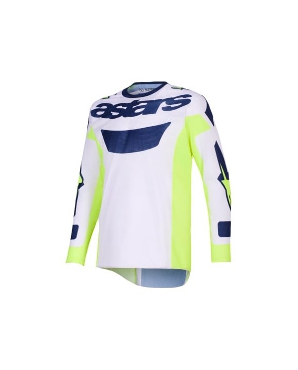 Camiseta Alpinestars Racer Air Riway Color Gris Claro / Amarillo Fluor / Azul,3760226-9570