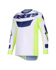 Camiseta Alpinestars Racer Air Riway Color Gris Claro / Amarillo Fluor / Azul,3760226-9570