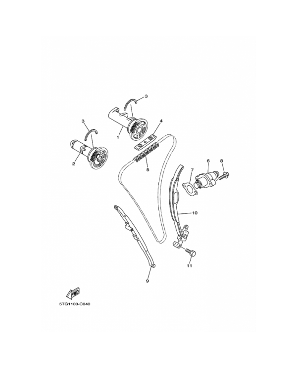Guia 1 cadena distribucion original Yamaha YFZ 450 (n9)