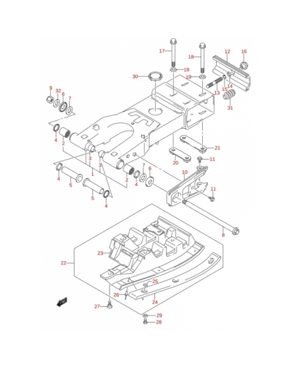 Tornillo basculante 12x121 original LTZ (n17)