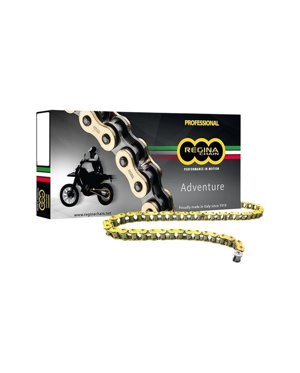 Cadena Regina ZRE 520 118 Pasos Retenes Reforzada Serie Oro ADVENTURE