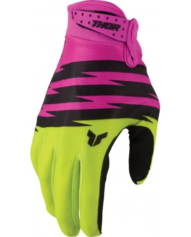 Guantes Thor Infantil Launchmode Shockie Color Amarillo / Rosa,3332-2307