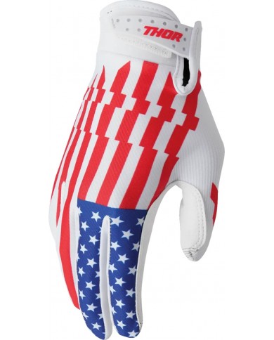 Guantes Thor Infantil Launchmode Patriot Color Blanco / Azul