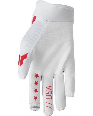 Guantes Thor Infantil Launchmode Patriot Color Blanco / Azul