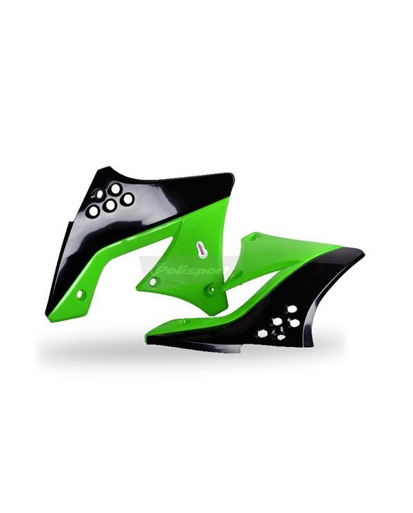 TAPAS RADIADOR KX250F (09-12) Negro/Verde 05