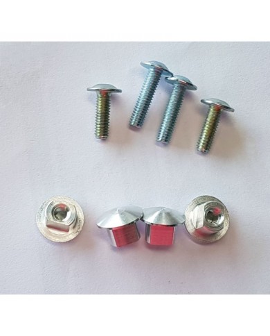 JUEGO de 4 TORNILLOS Y 4 TUERCAS ALUMINI