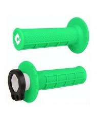 Puños ODI MX Lock On V2 Half Waffle 2/4 T Verde Fluor