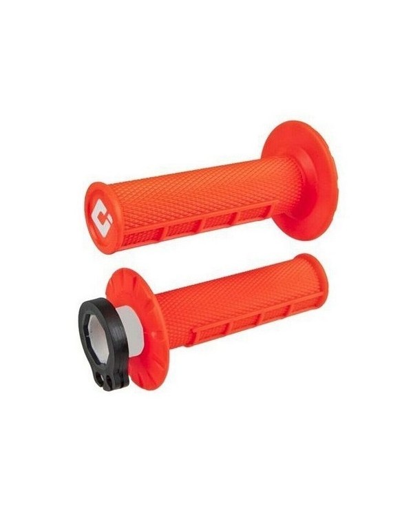 Puños ODI MX Lock On V2 Half Waffle 2/4 T Naranja Flour