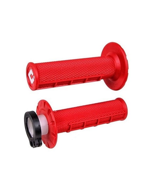 Puños ODI MX Lock On V2 Half Waffle 2/4 T Rojo