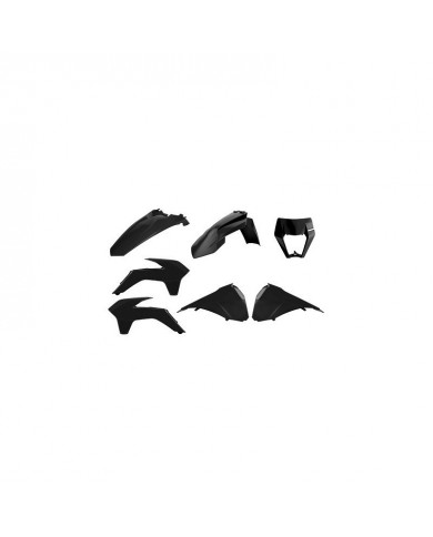 KIT RESTYLING KTM EXC/EXC-F (14-16) + GUARDABARRO DELANTERO + PORTAFAROS (17-19) Negro