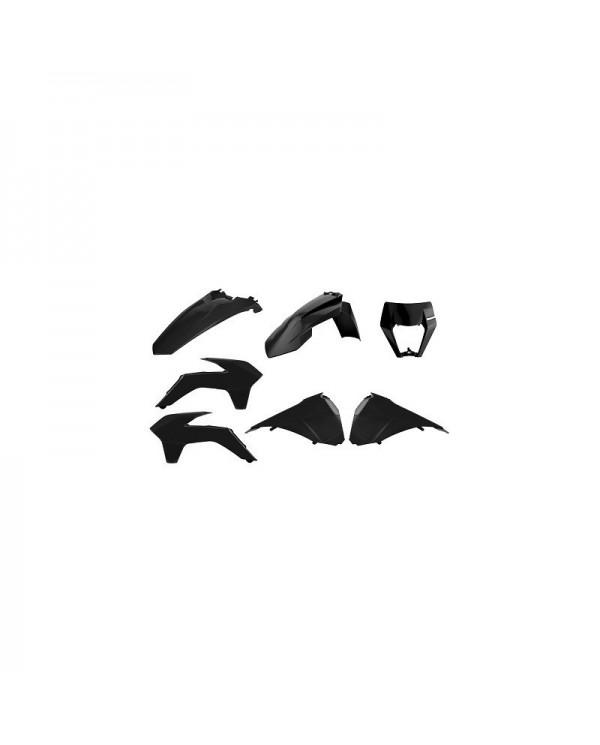 KIT RESTYLING KTM EXC/EXC-F (14-16) + GUARDABARRO DELANTERO + PORTAFAROS (17-19) Negro